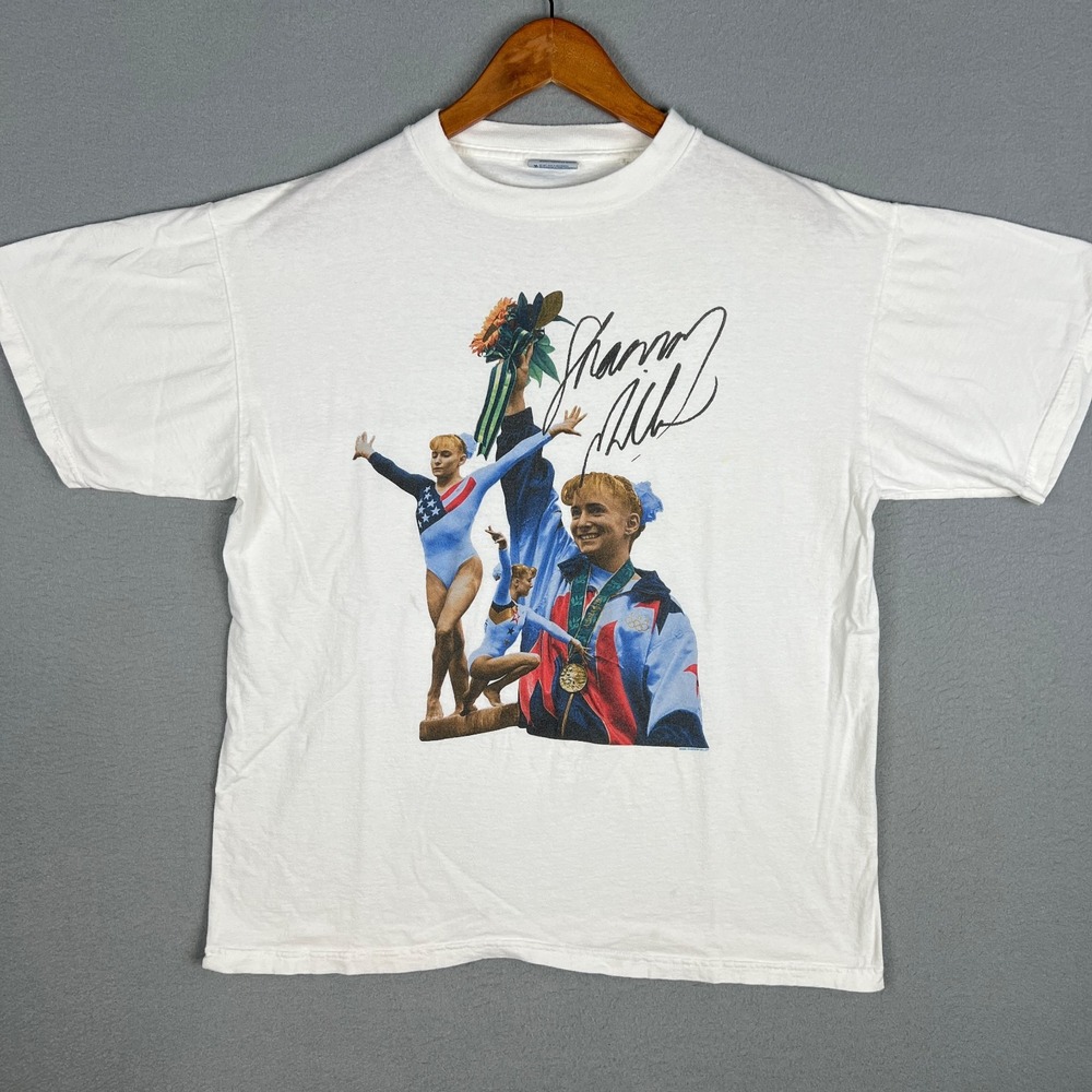 VTG Team USA Olympics Gymnastics T Shirt Fits M Shannon Miller 1990s Atlanta